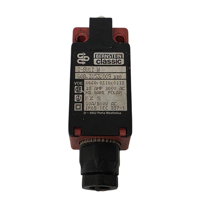 Used Bernstein I-SU1Z W Compact Plunger Position Switch, 1NC 1 NO, 10A 300VAC