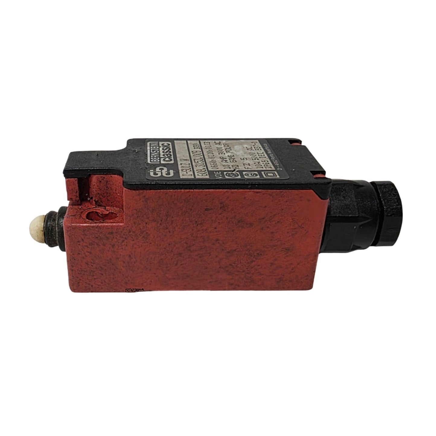 Used Bernstein I-SU1Z W Compact Plunger Position Switch, 1NC 1 NO, 10A 300VAC