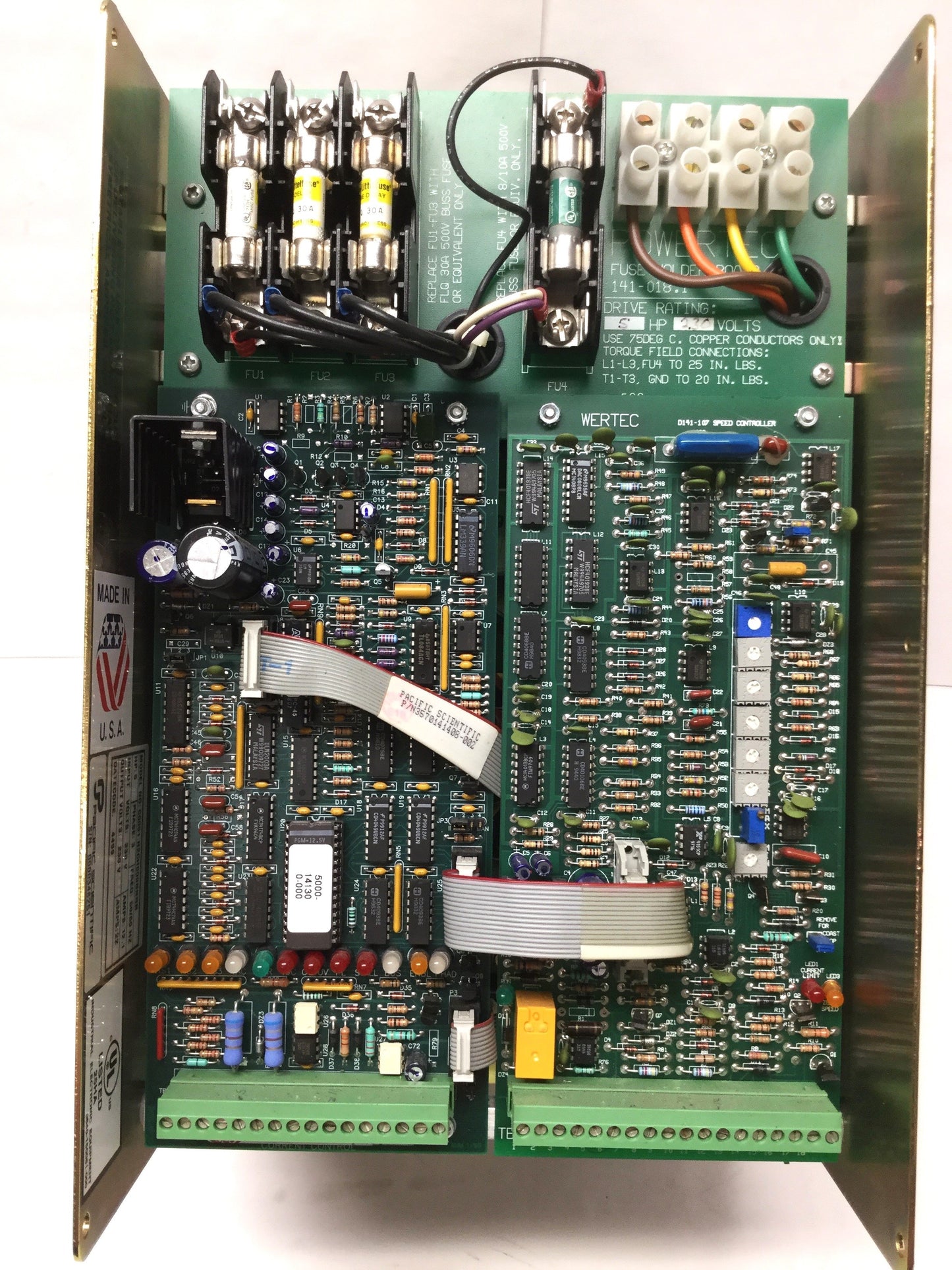 Used Powertec C0051.N2CH000NNNN Genesis 1000 Brushless DC Motor Drive 5HP 230VAC 3PH