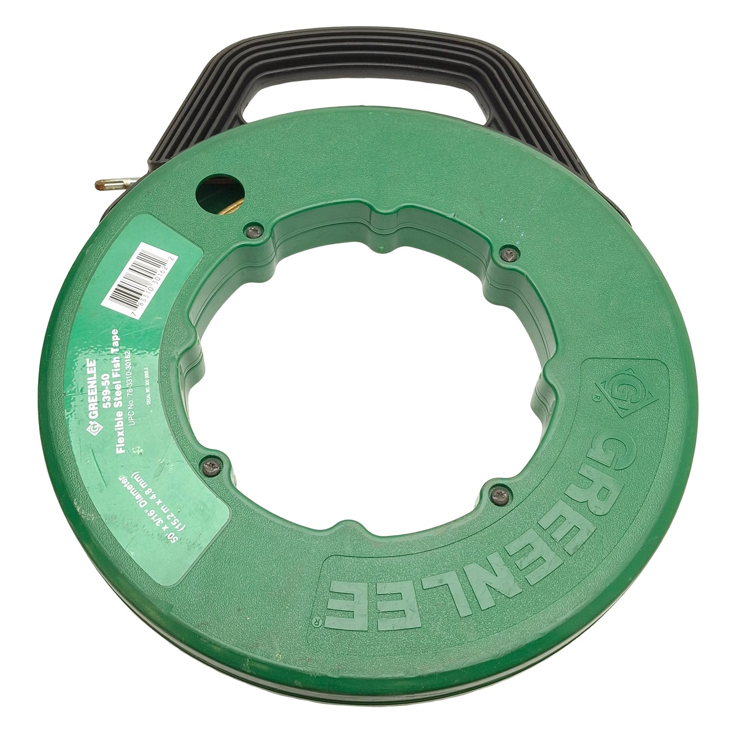 Used Greenlee 539-50 Flexible Steel Fish Tape, ø3/16in x 50ft, 500lb Tensile Strength