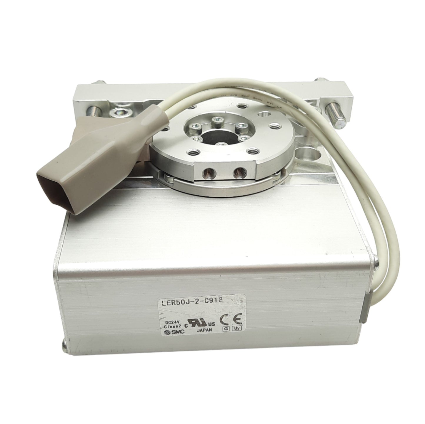 Used SMC LER50J-2-C918 Electric Rotary Table, Rotation: 320 Degrees, Power: 24VDC