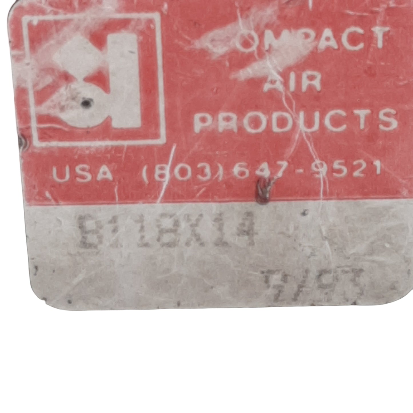 Used Compact B118X14 Pneumatic Cylinder, ø1-1/8in Bore, 1/4in Stroke, 1/8in NPT