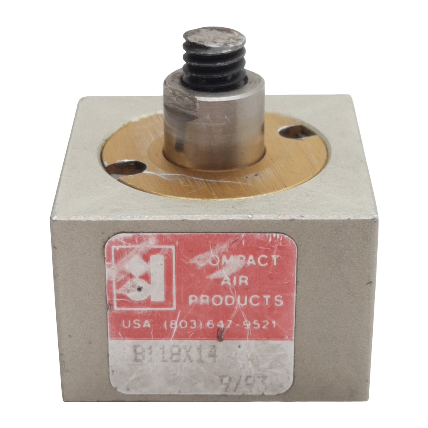 Used Compact B118X14 Pneumatic Cylinder, ø1-1/8in Bore, 1/4in Stroke, 1/8in NPT