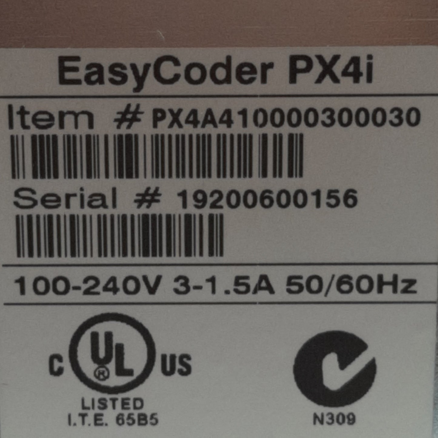 Used Intermec PX4i EasyCoder Barcode Label Printer 16MB Flash, *No Printer Head*