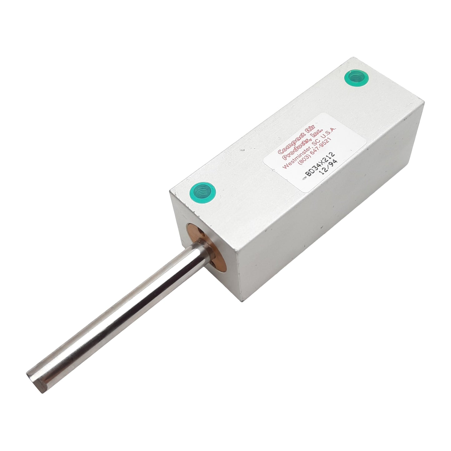 New Compact BD34X212 Pneumatic Cylinder ø0.75" Bore, 2.5" Stroke, #10-32UNF, 250psi