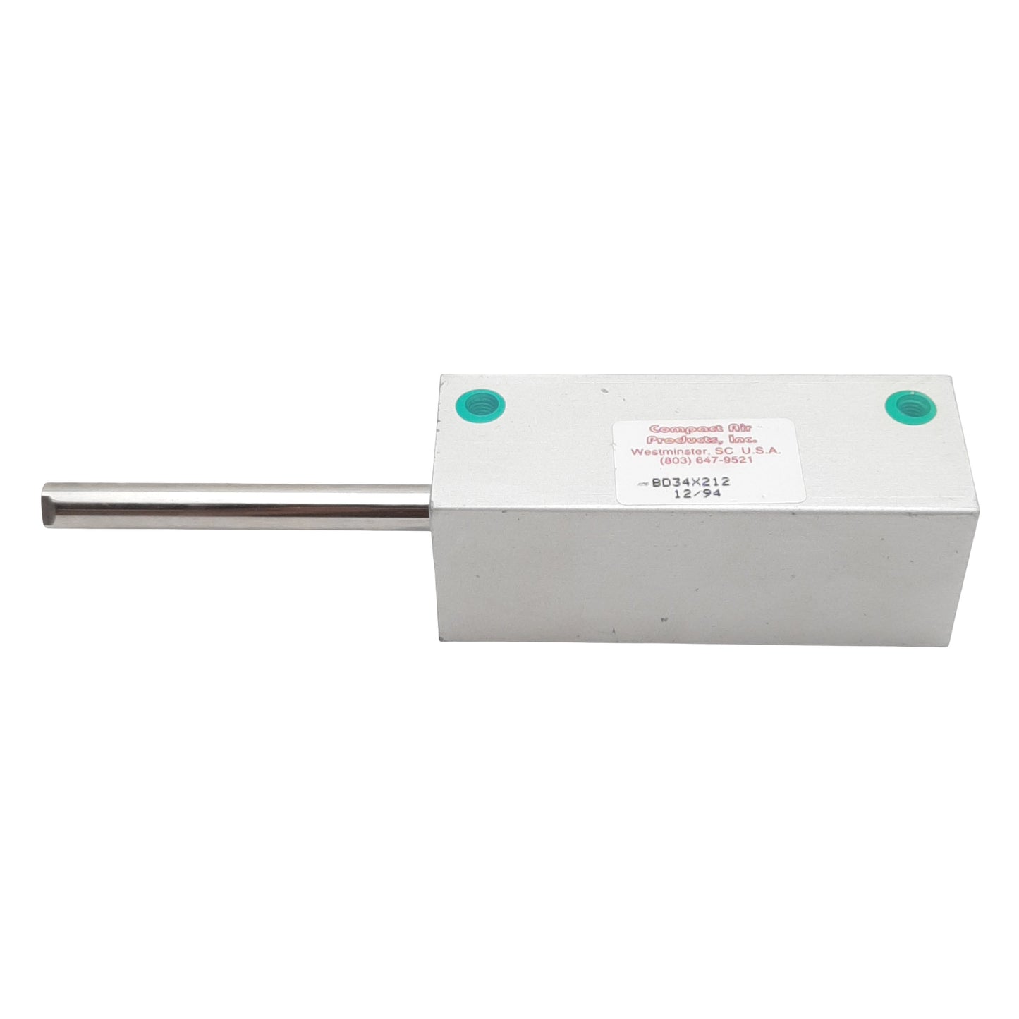 New Compact BD34X212 Pneumatic Cylinder ø0.75" Bore, 2.5" Stroke, #10-32UNF, 250psi