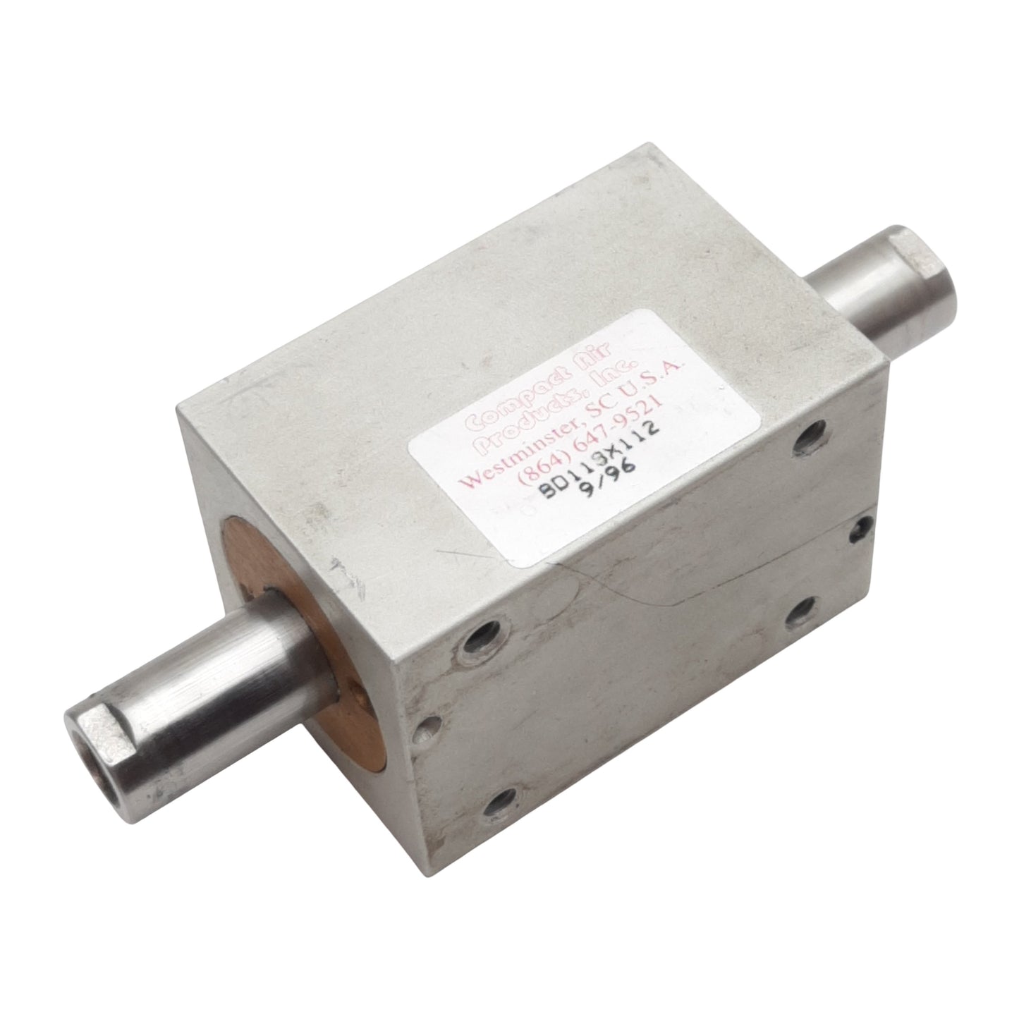 Used Compact B119X112 Pneumatic Cylinder, ø1-1/4in Bore, 1-1/2in Stroke, 1/8in NPT