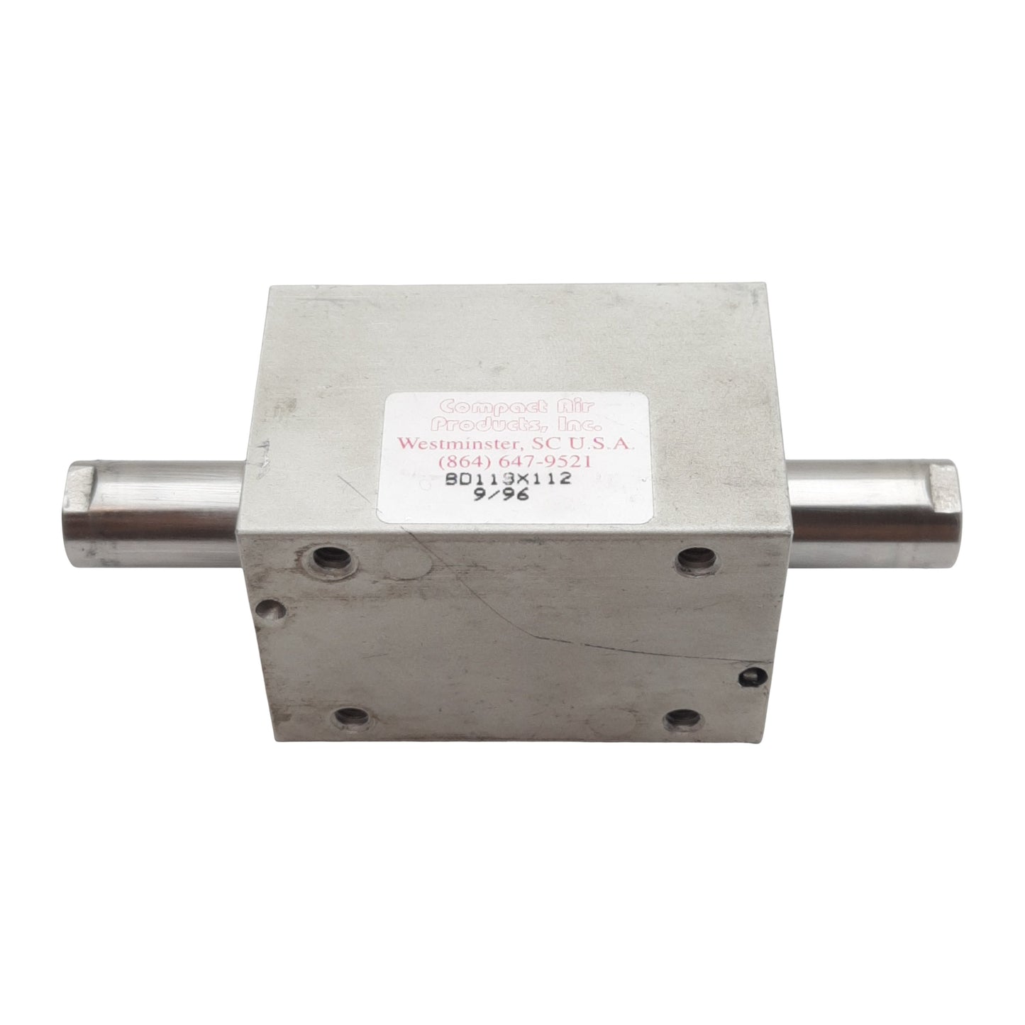 Used Compact B119X112 Pneumatic Cylinder, ø1-1/4in Bore, 1-1/2in Stroke, 1/8in NPT