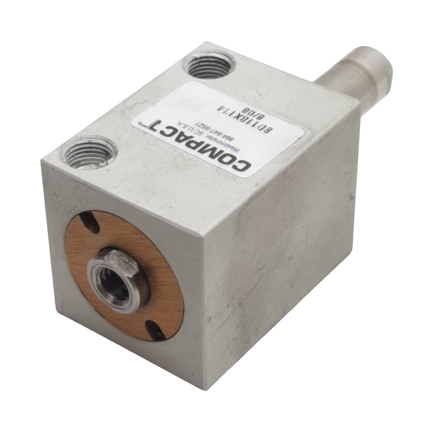 Used Compact BD118X114 Pneumatic Cylinder, ø1-1/8in Bore, 1-1/4in Stroke, 1/8in NPT