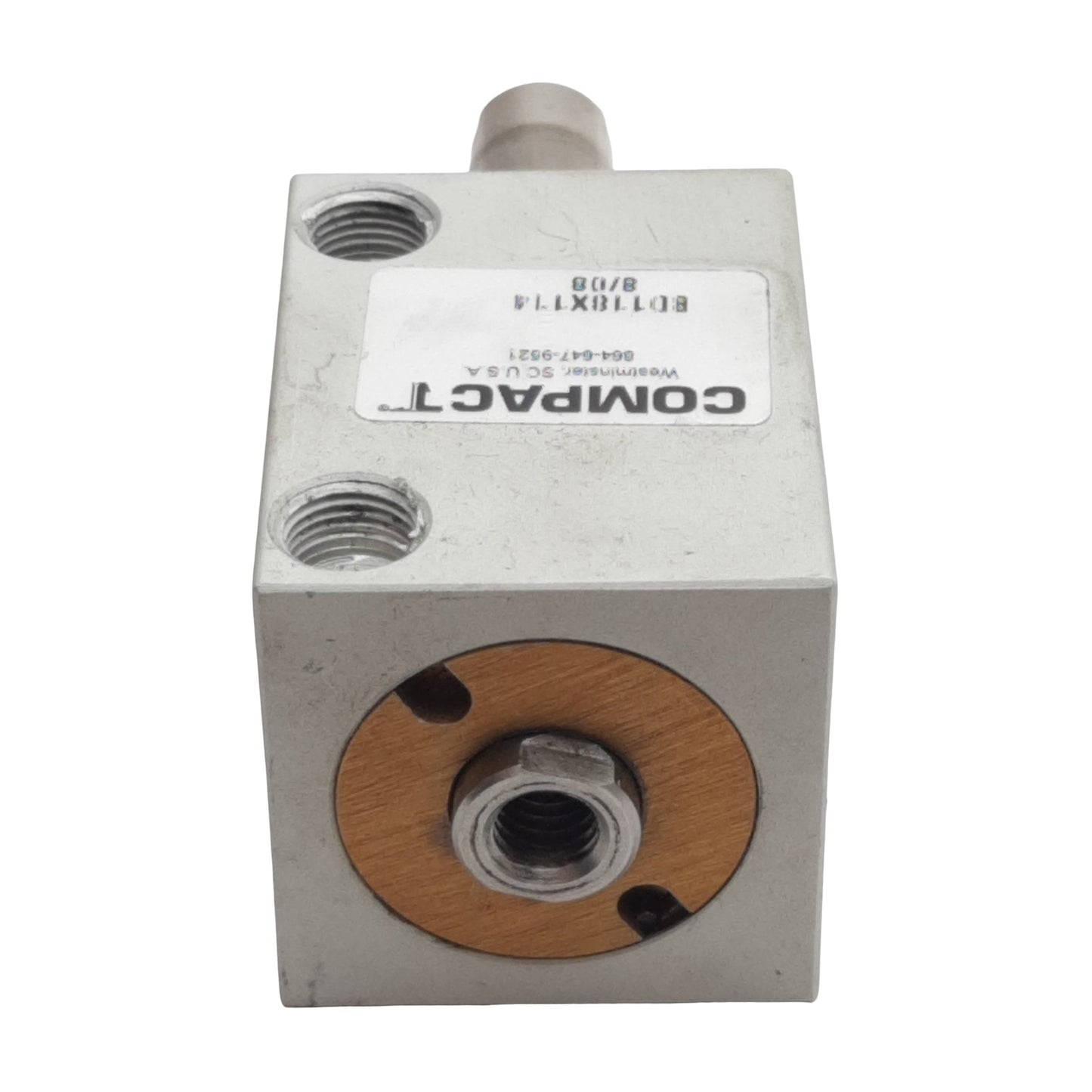 Used Compact BD118X114 Pneumatic Cylinder, ø1-1/8in Bore, 1-1/4in Stroke, 1/8in NPT