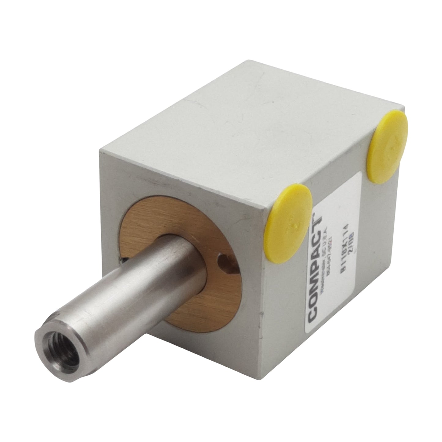 Used Compact B118X114 Pneumatic Cylinder, ø1-1/8in Bore, 1-1/4in Stroke, 1/8in NPT