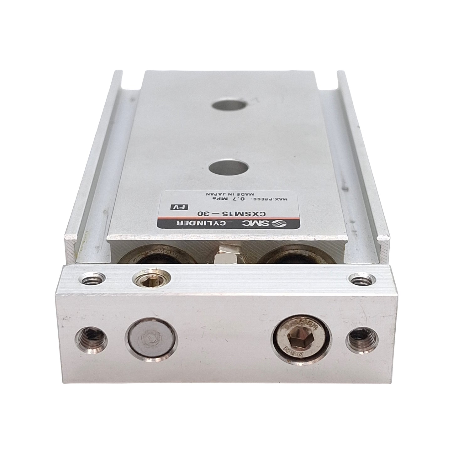 Used SMC CXSM15-30 Guided Cylinder, ø15mm Bore, 30mm Stroke, 0.7MPa, M5x0.8 Ports