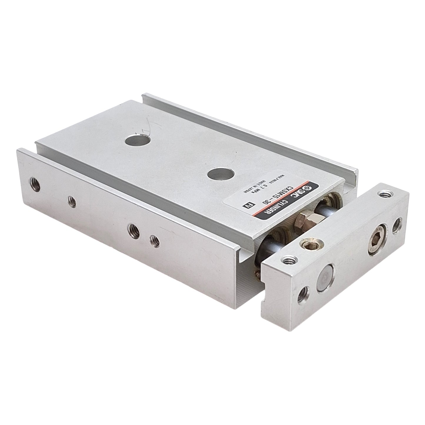 Used SMC CXSM15-30 Guided Cylinder, ø15mm Bore, 30mm Stroke, 0.7MPa, M5x0.8 Ports
