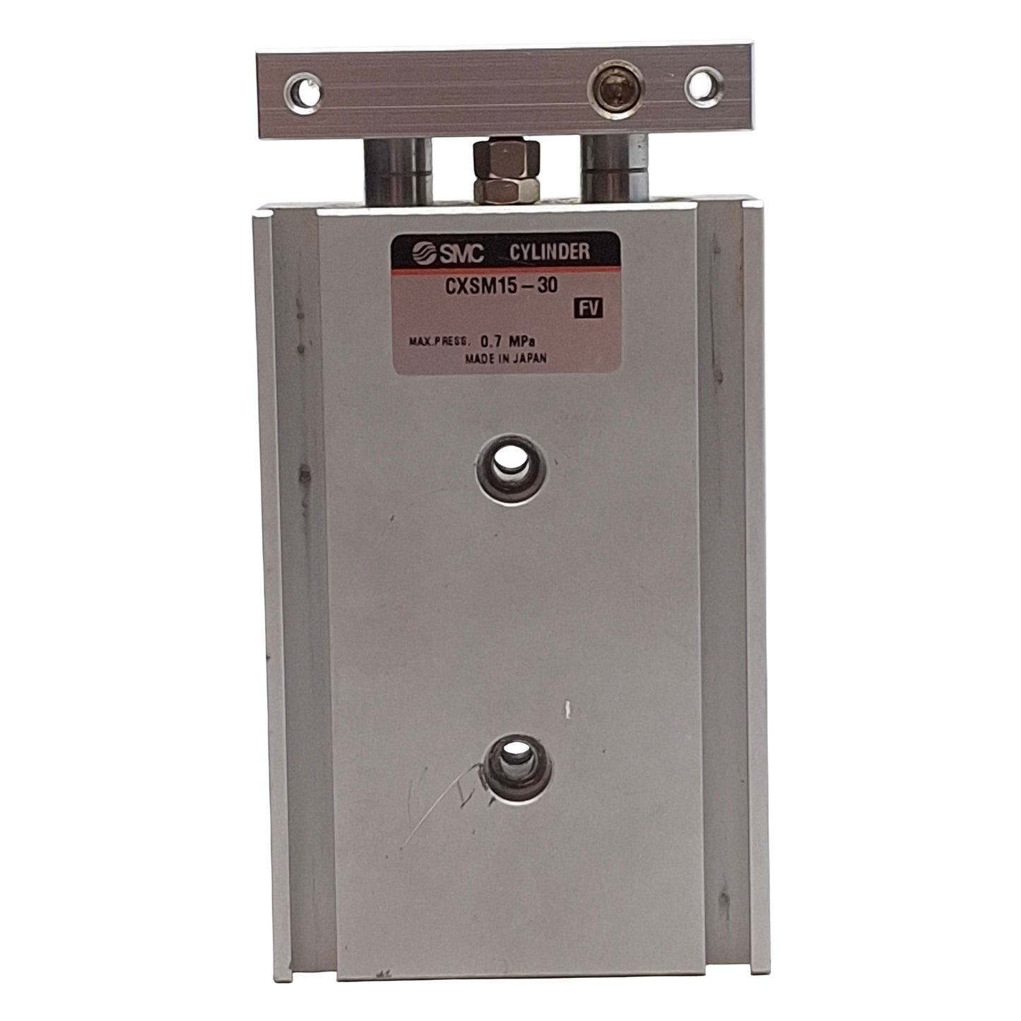 Used SMC CXSM15-30 Guided Cylinder, ø15mm Bore, 30mm Stroke, 0.7MPa, M5x0.8 Ports