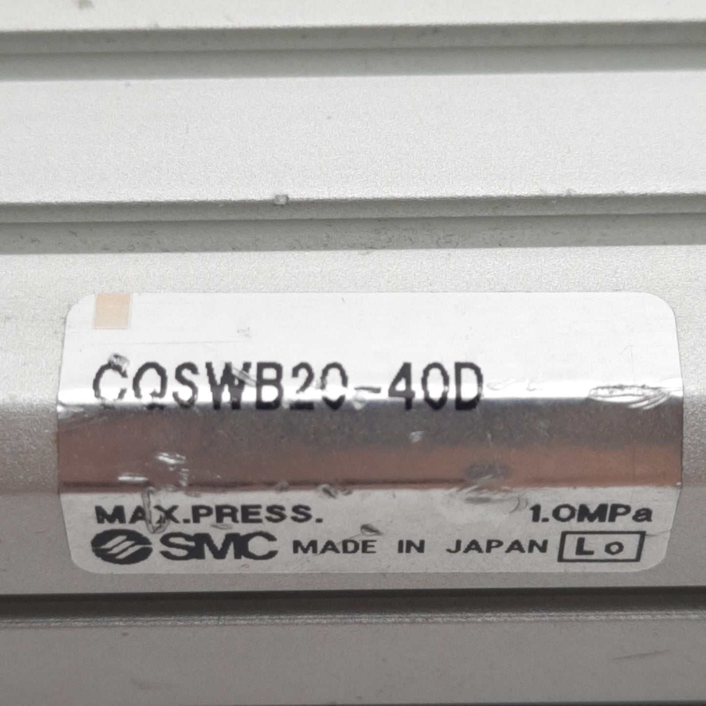 Used SMC CQSWB20-40D Pneumatic Cylinder, ø20mm Bore, 40mm Stroke, M5, 1.0MPa Max