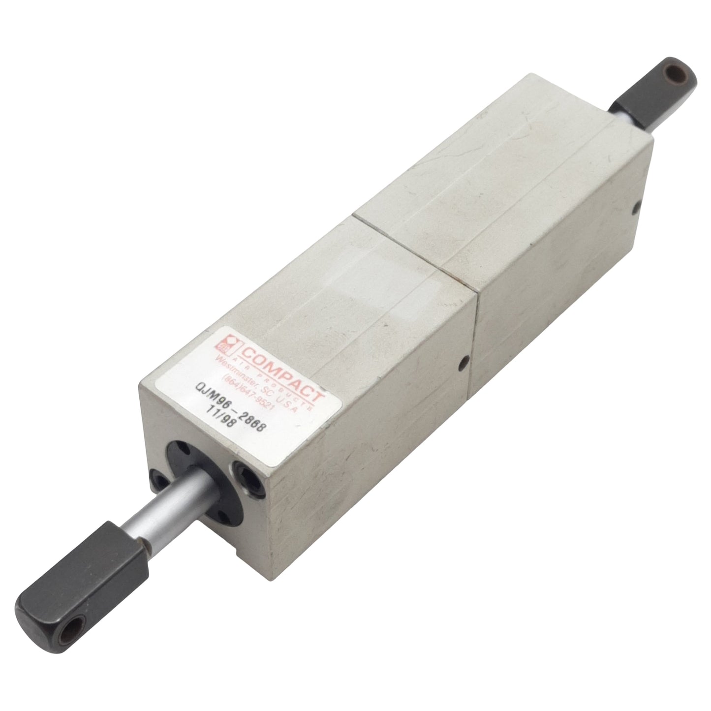 Used Compact QJM96-2868 Pneumatic Cylinder ø3/4in Bore, 3/4in Stroke, #10-32UNF