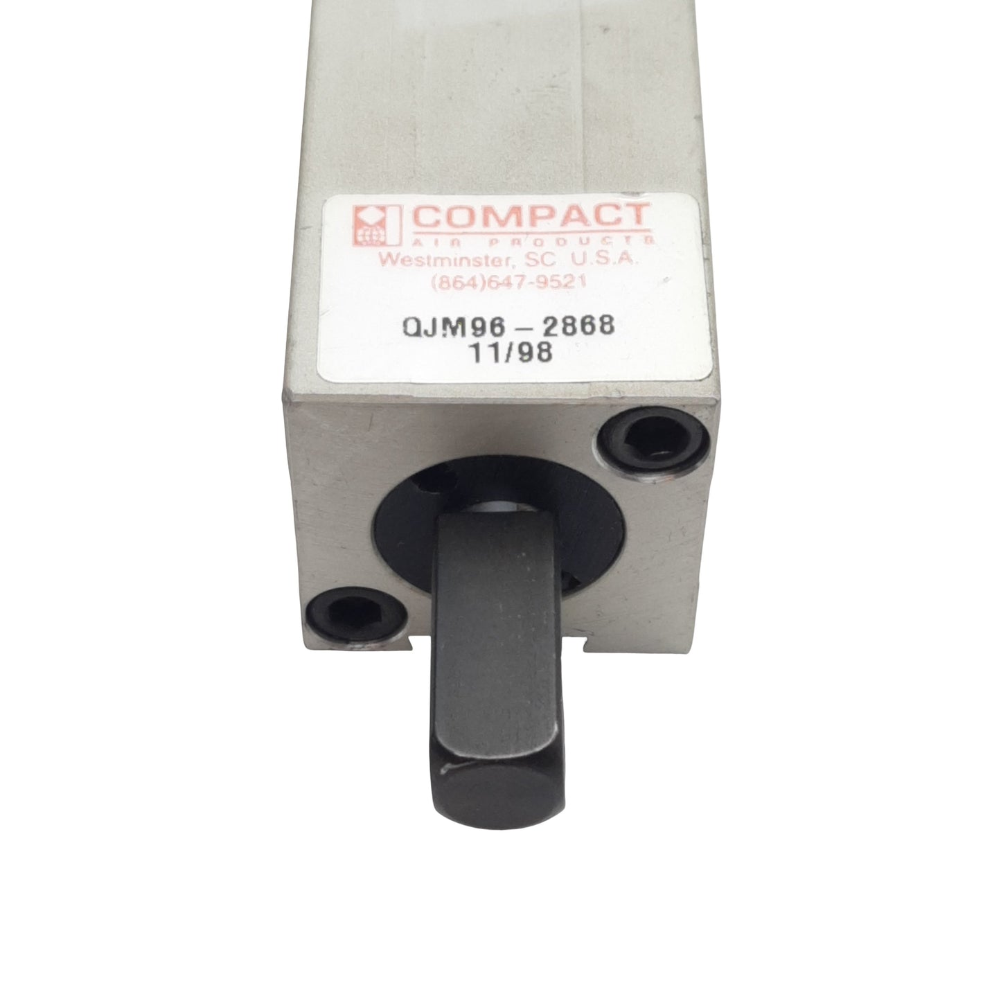 Used Compact QJM96-2868 Pneumatic Cylinder ø3/4in Bore, 3/4in Stroke, #10-32UNF