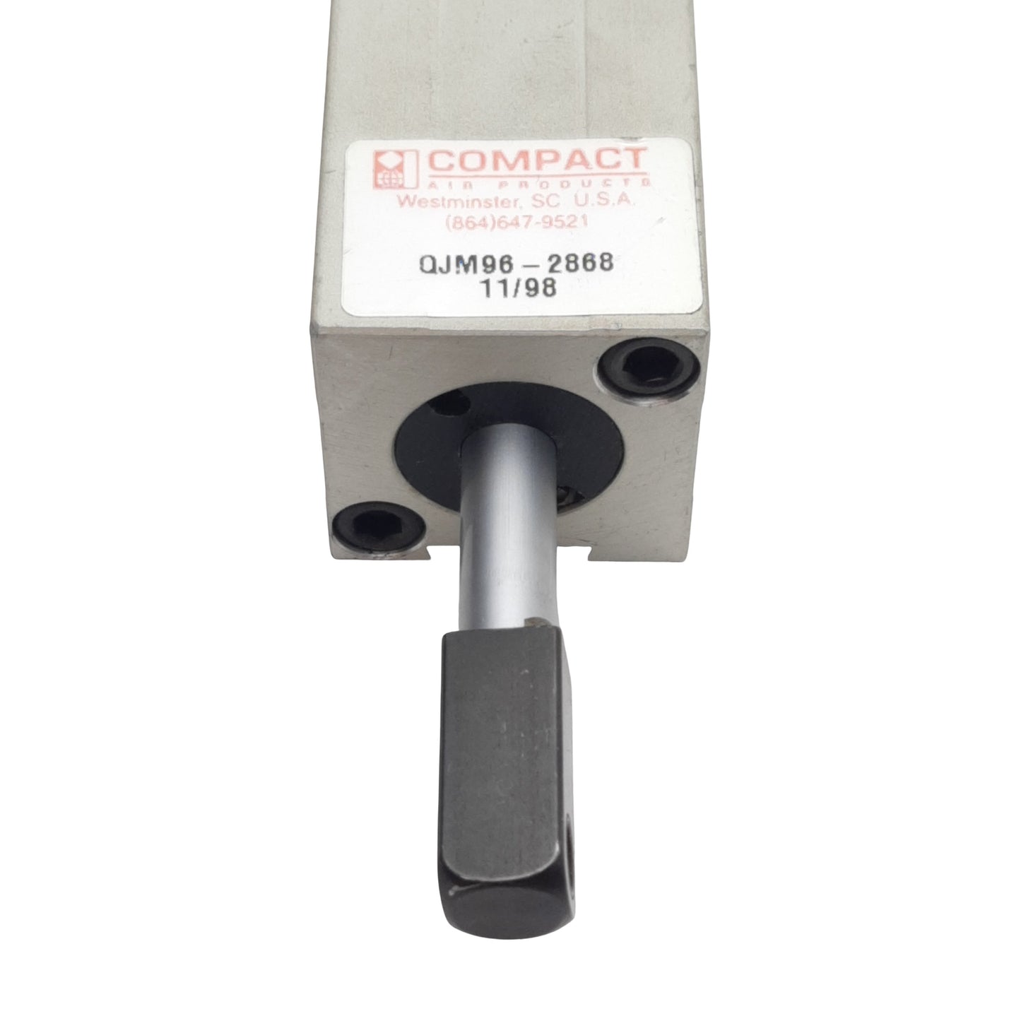 Used Compact QJM96-2868 Pneumatic Cylinder ø3/4in Bore, 3/4in Stroke, #10-32UNF