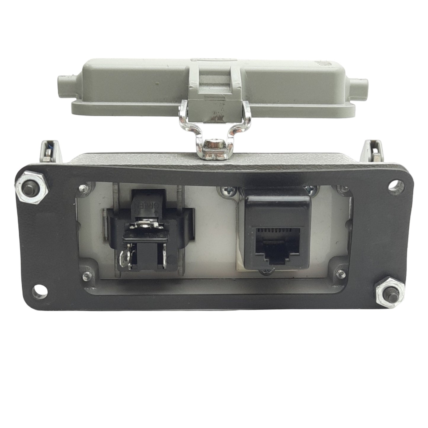 Used Grace P-R2-F3R0 Ethernet Panel Interface Connector 120VAC, 5A, RJ45 Female