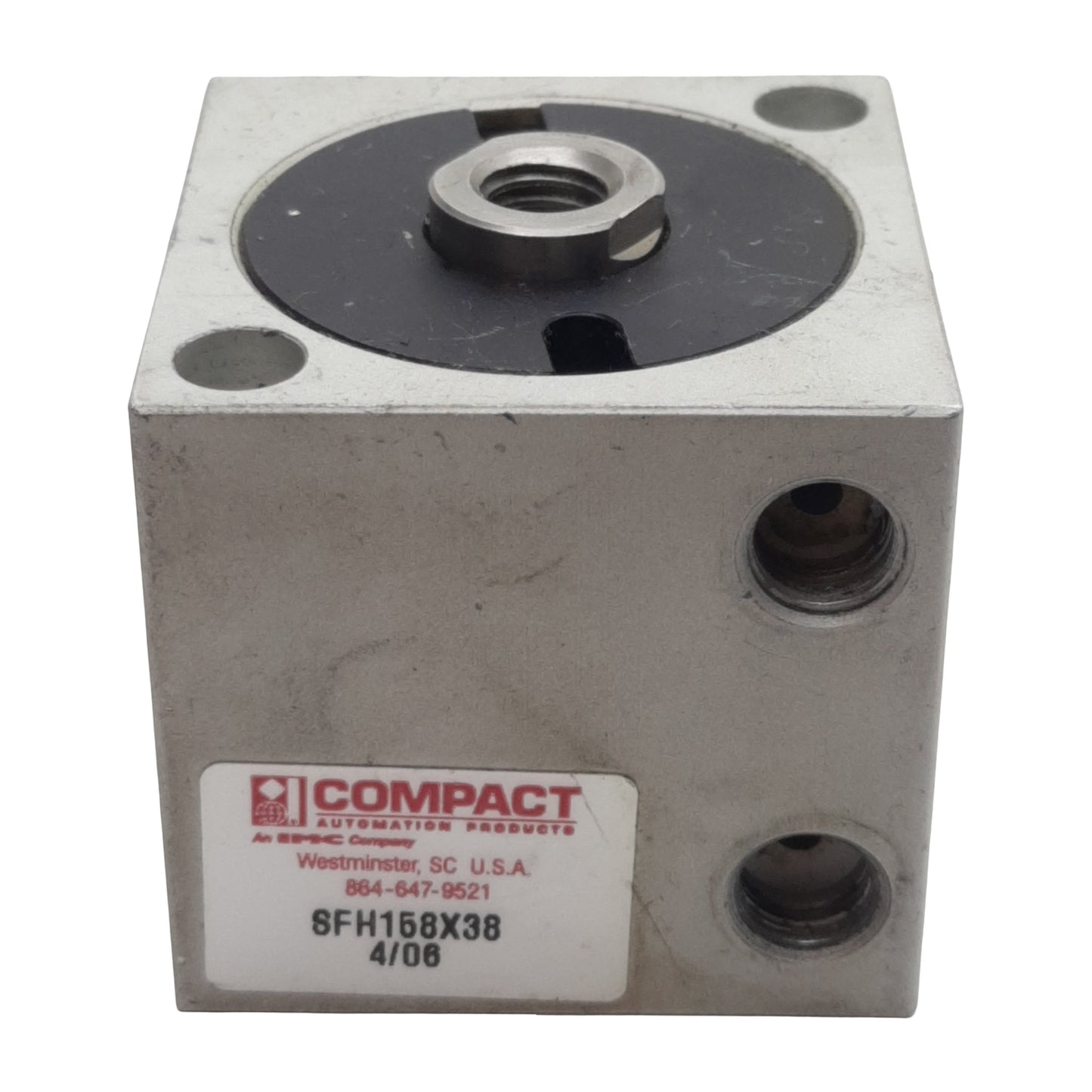 Used Compact SFH158X38 Pneumatic Cylinder, ø1-5/8in Bore, 3/8in Stroke, 1/8in NPT