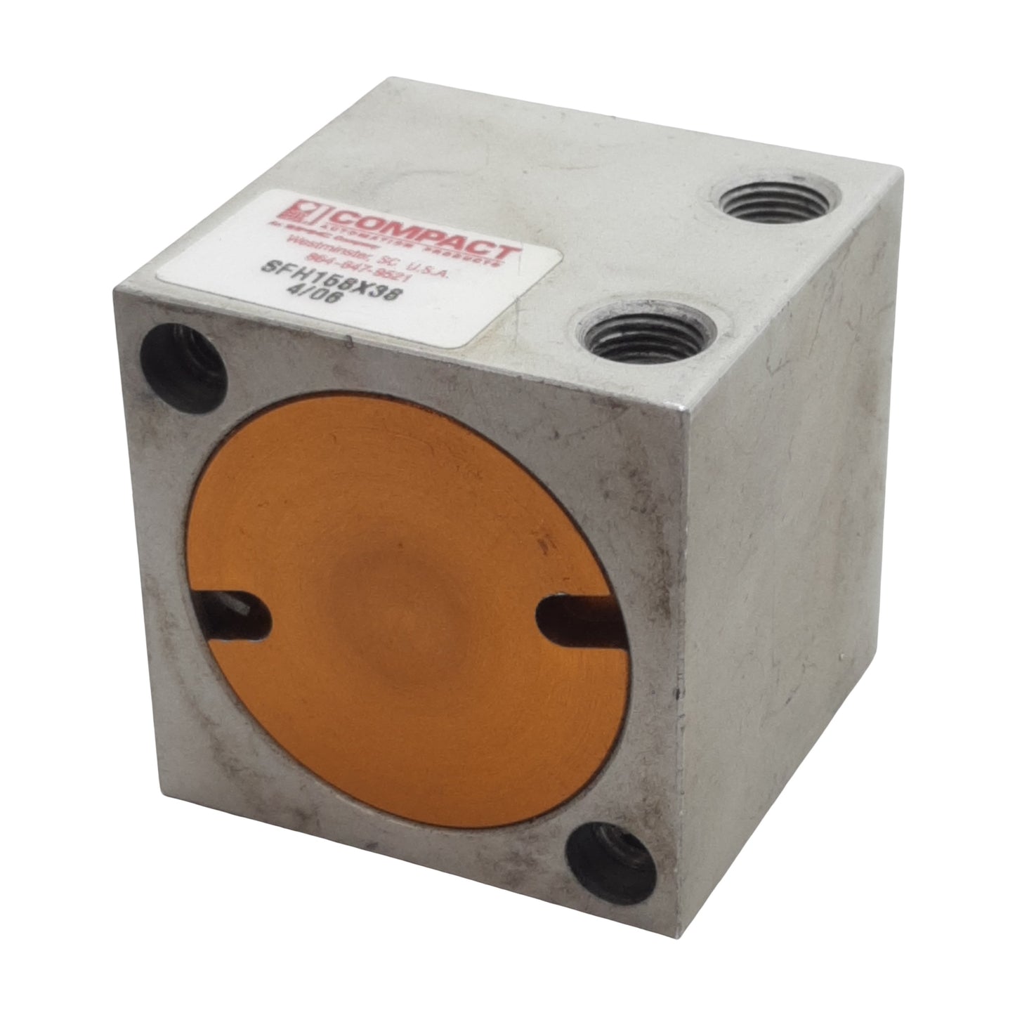 Used Compact SFH158X38 Pneumatic Cylinder, ø1-5/8in Bore, 3/8in Stroke, 1/8in NPT