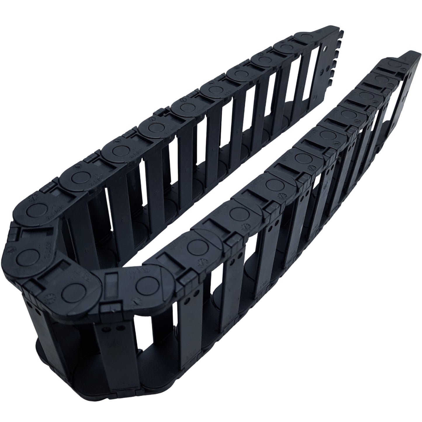 Used Igus 15.5.038 Energy Chain Zip-Open outer radius Series 15, L 29-3/4", 21 Links