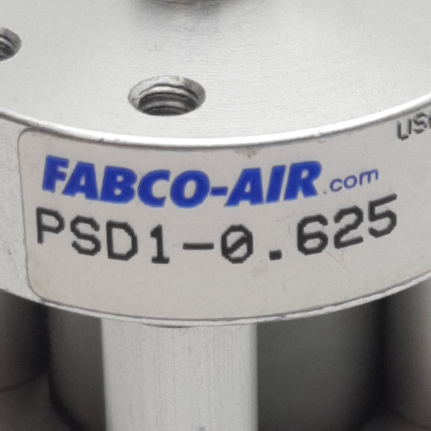 Used Fabco-Air PSD1-0.625 Pneumatic Cylinder, ø1/2" Bore, 5/8" Stroke, #10-32, 200psi