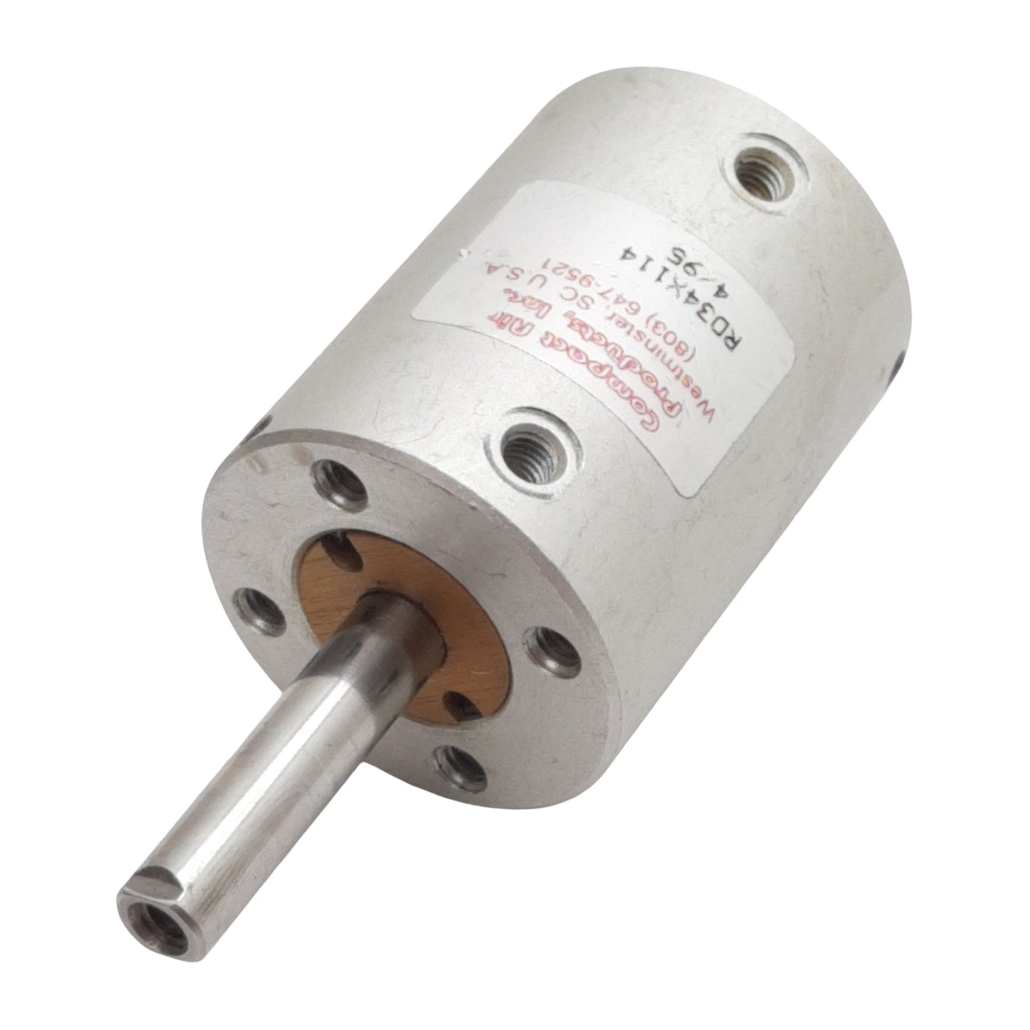 Used Compact RD34X114 Pneumatic Cylinder, ø3/4in Bore, 1-1/4in Stroke, #10-32UNF