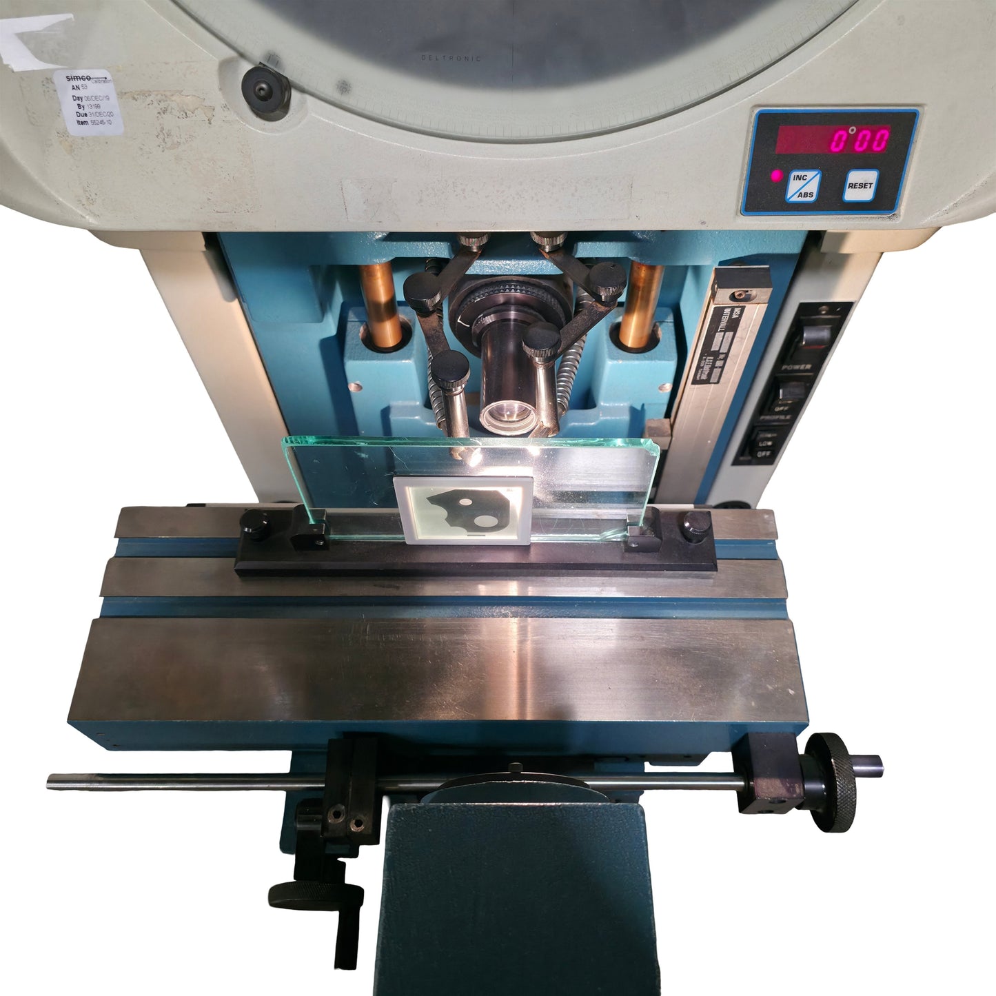 Used Deltronic DH14-MPC Horizontal Optical Comparator With DRO 14" Screen 120VAC
