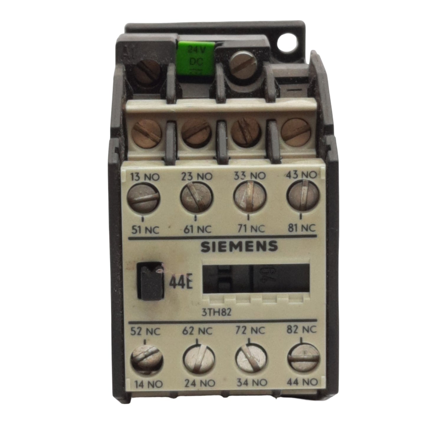 Used Siemens 3TH8244-0B Contactor, 4-Pole, Contacts: 4x N/O 4x N/C, Coil: 24VDC