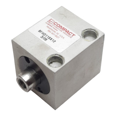 Used Compact BFHD118X12 Pneumatic Cylinder, ø1-1/8in Bore, 1/2in Stroke, 1/8in NPT