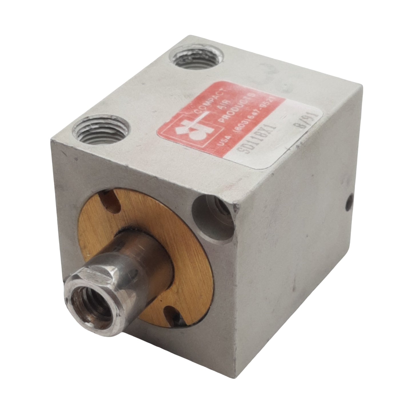 Used Compact SD118X1 Pneumatic Cylinder, ø1-1/8in Bore, 1in Stroke, 1/8in NPT, 250psi