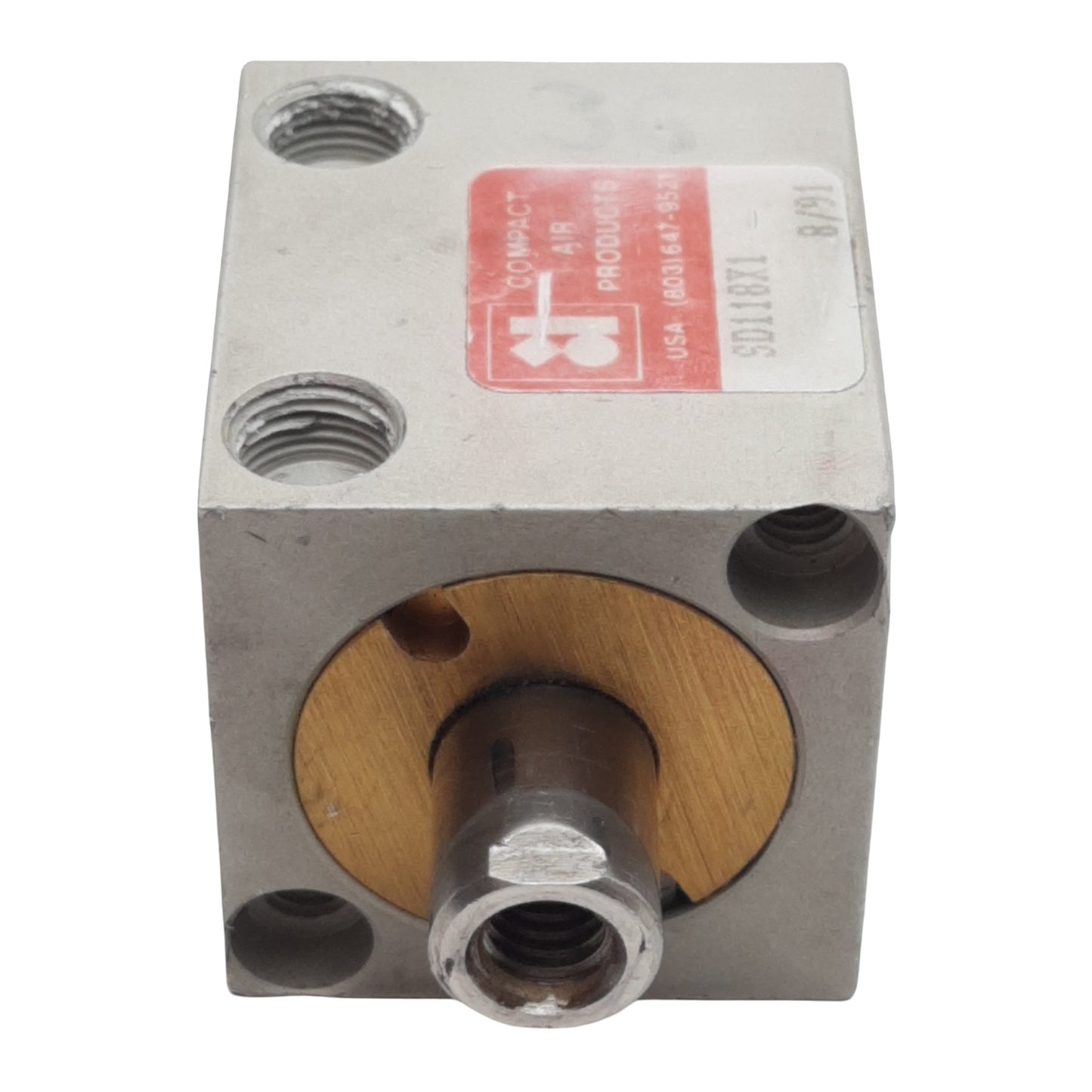 Used Compact SD118X1 Pneumatic Cylinder, ø1-1/8in Bore, 1in Stroke, 1/8in NPT, 250psi