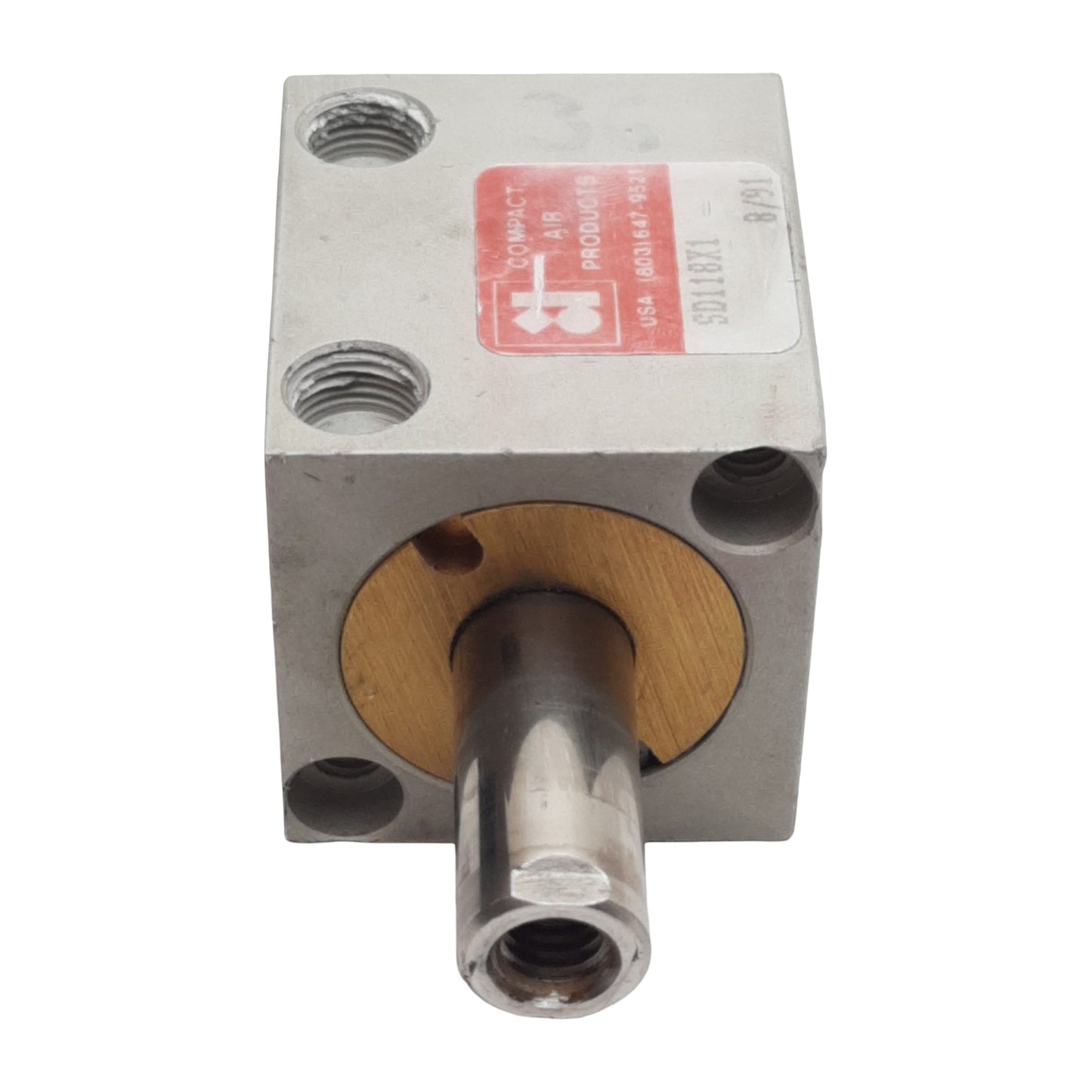 Used Compact SD118X1 Pneumatic Cylinder, ø1-1/8in Bore, 1in Stroke, 1/8in NPT, 250psi