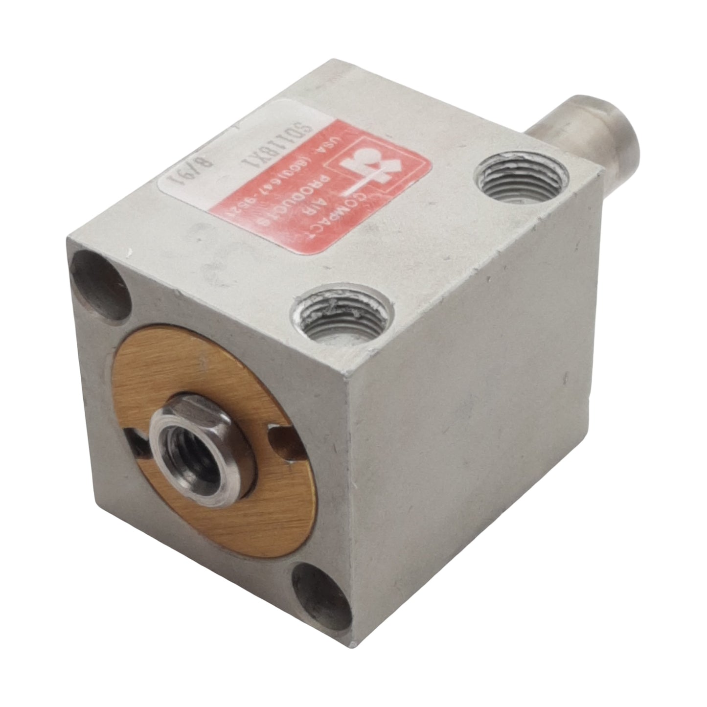 Used Compact SD118X1 Pneumatic Cylinder, ø1-1/8in Bore, 1in Stroke, 1/8in NPT, 250psi