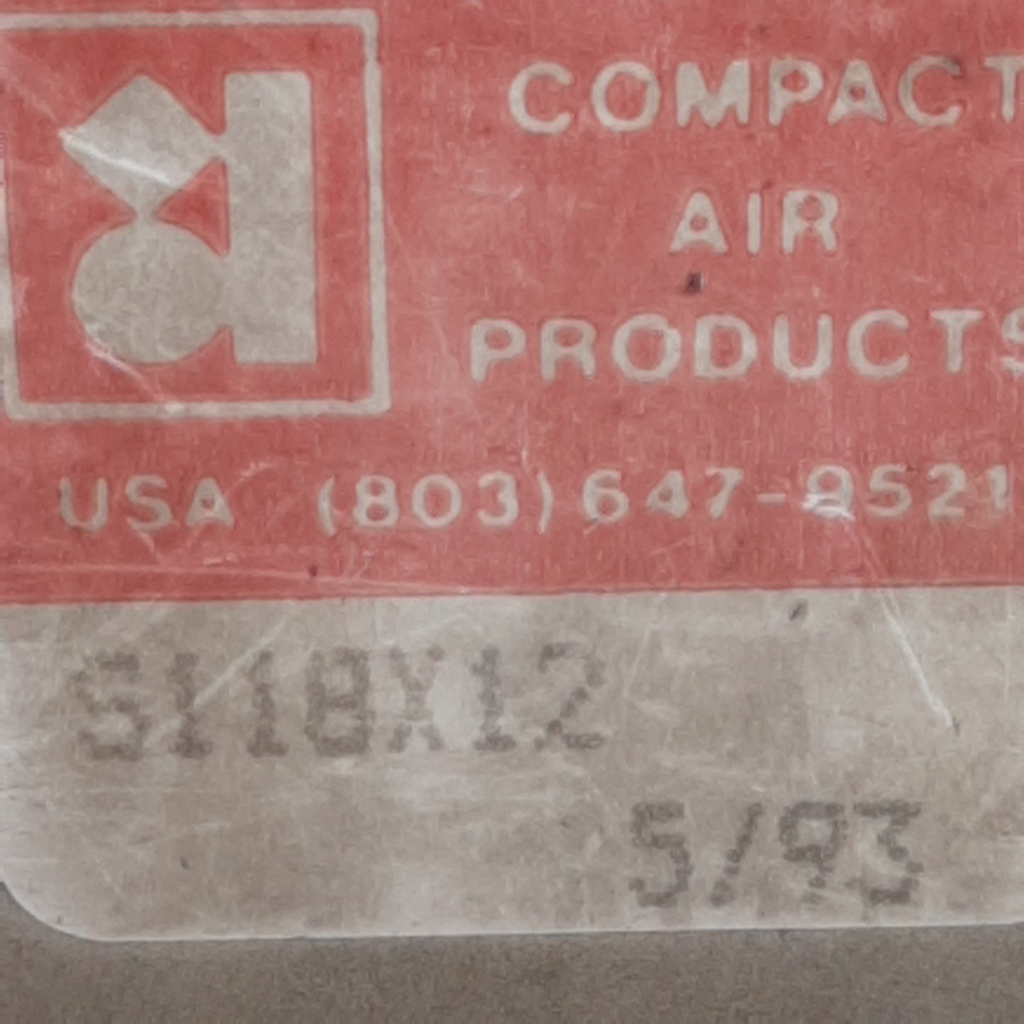 Used Compact S118X12 Pneumatic Cylinder, ø1-1/8in Bore, 1/2in Stroke, 1/8in NPT