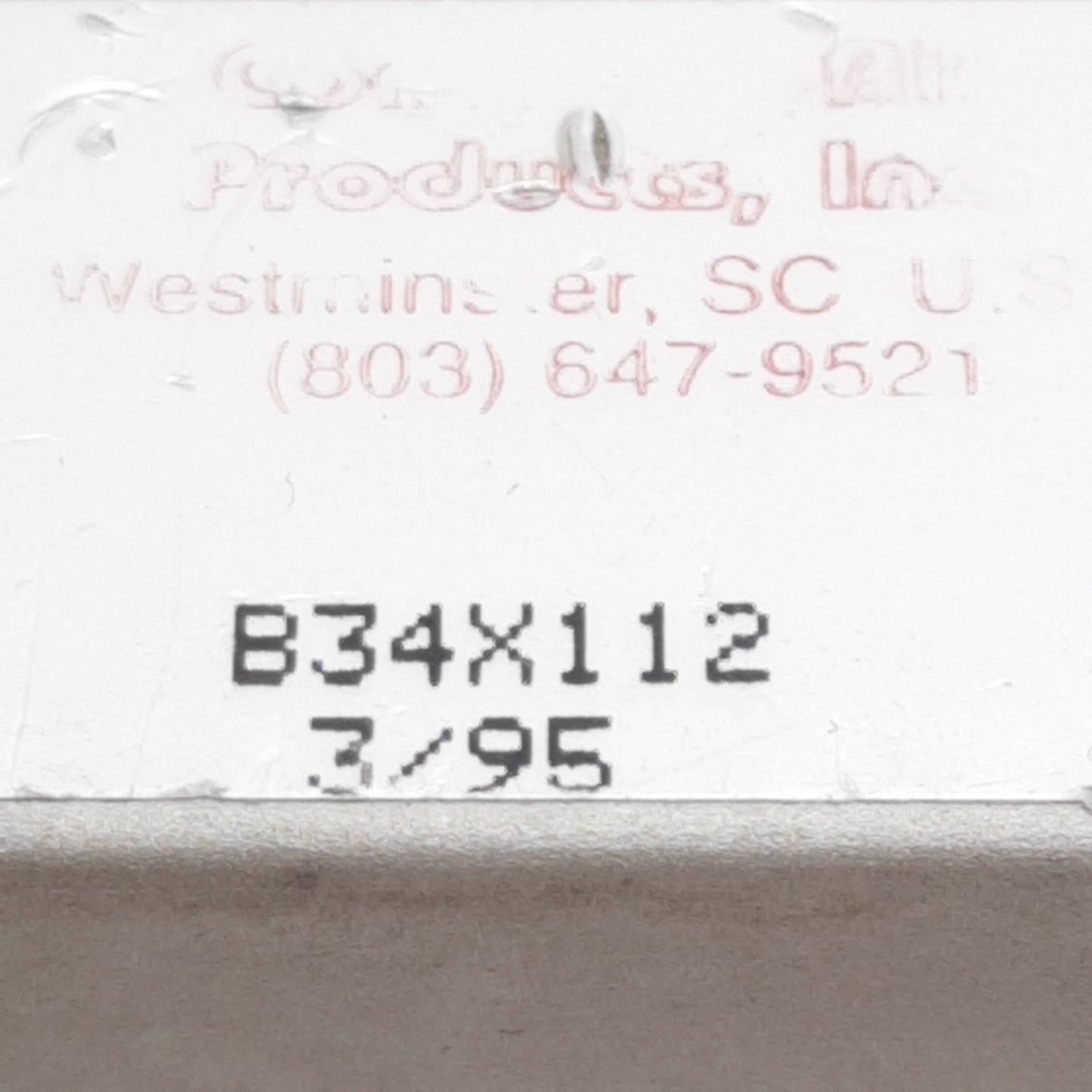 Used Compact B34X112 Pneumatic Cylinder, ø3/4in Bore, 1-1/2in Stroke, #10-32, 250psi