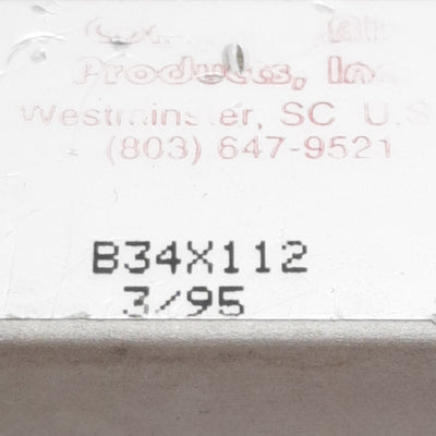 Used Compact B34X112 Pneumatic Cylinder, ø3/4in Bore, 1-1/2in Stroke, #10-32, 250psi