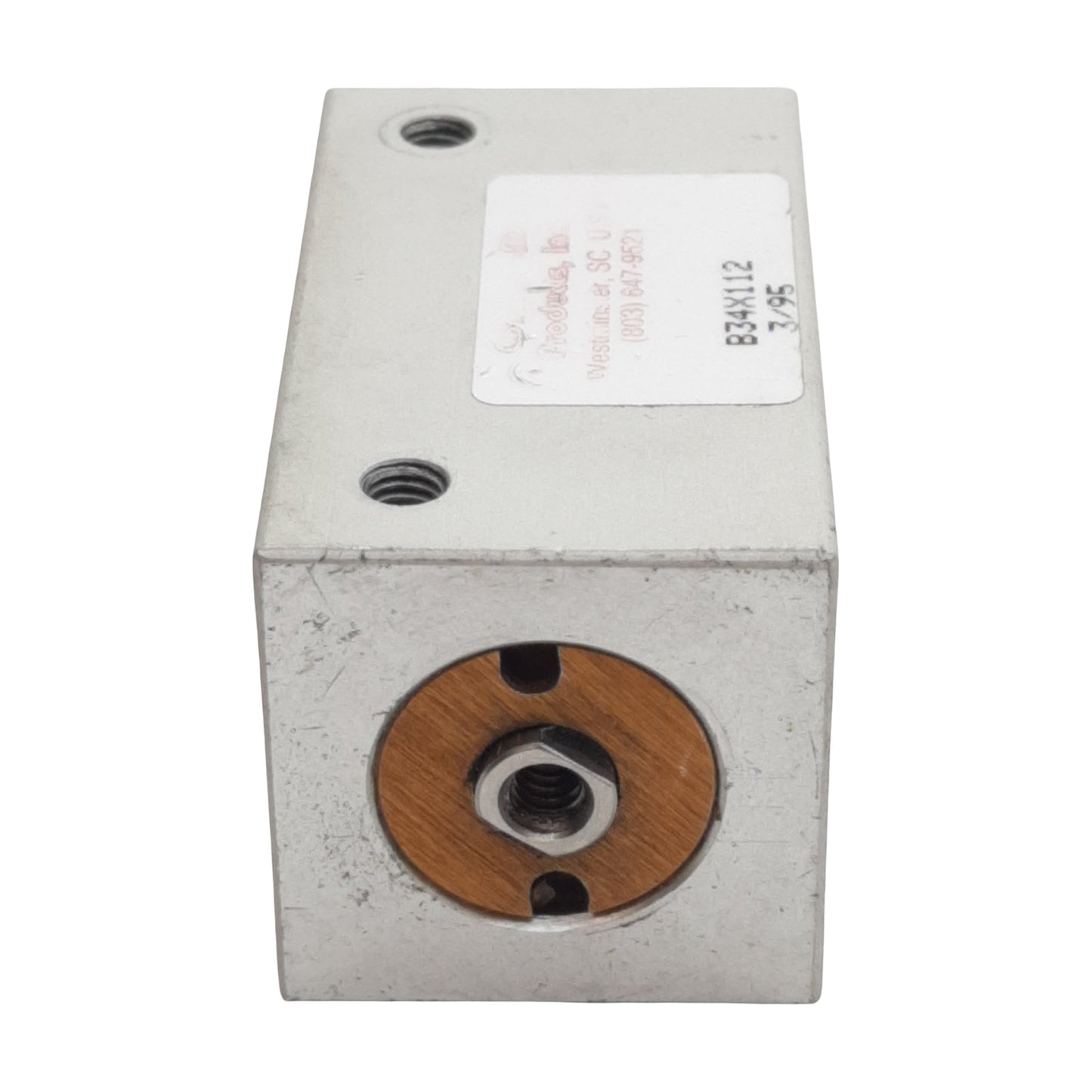 Used Compact B34X112 Pneumatic Cylinder, ø3/4in Bore, 1-1/2in Stroke, #10-32, 250psi