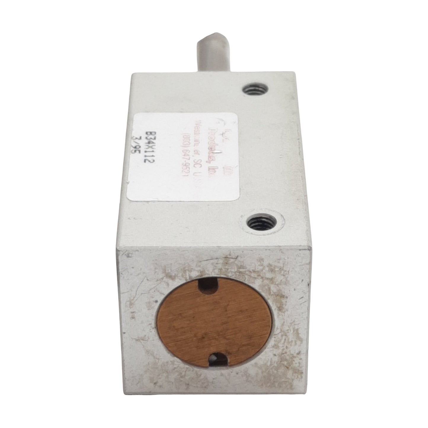 Used Compact B34X112 Pneumatic Cylinder, ø3/4in Bore, 1-1/2in Stroke, #10-32, 250psi