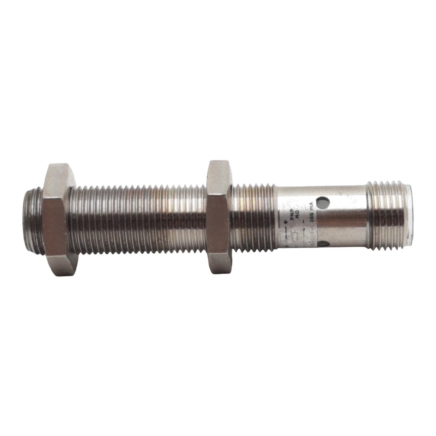 Used Micro Detectors AM1-AP-3H Proximity Sensor, PNP-NO, 4mm Range, 30VDC, 4-Pin M12