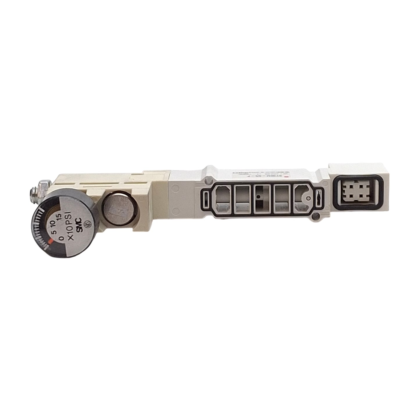 Used SMC SY30M-N5-P Manifold Interface Regulator, 0-150psi Gauge, 14-100psi Set