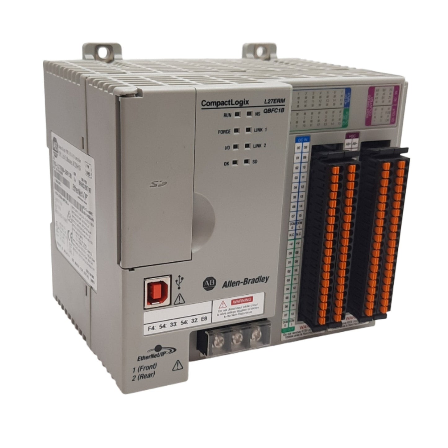 Used Allen Bradley 1769-L27ERM-QBFC1B CompactLogix 5370 Controller EtherNet/IP 24VDC