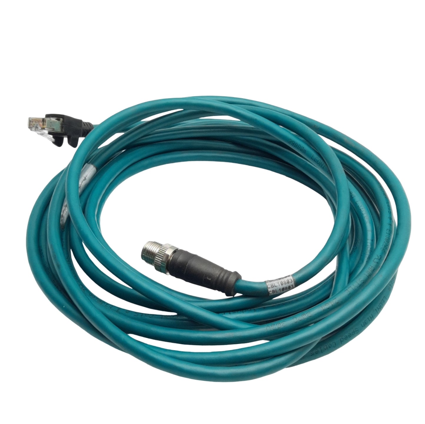 Used Molex 1203410802 In-Sight Ethernet Cable RJ45 to M12 (X-Coded) 8-Pin, 5m