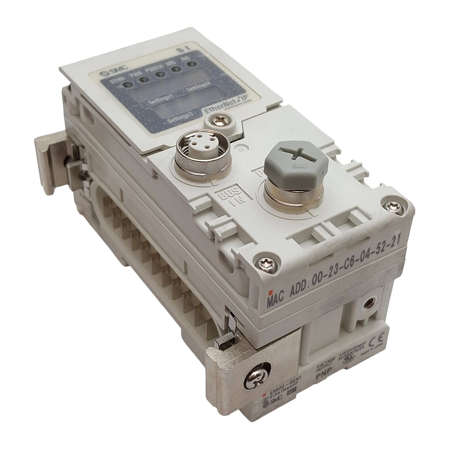Used SMC EX600-SEN1 EtherNet/IP Fieldbus Serial Interface Unit, PNP Out, 24VDC
