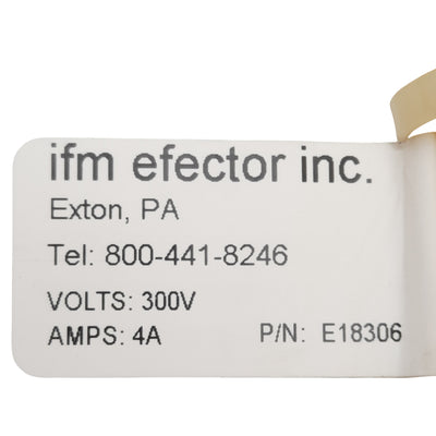 New IFM Efector E18306 Cordset, 5-Pin M12 Male to 5-Pin M12 Female, 4A 300VAC, 10m