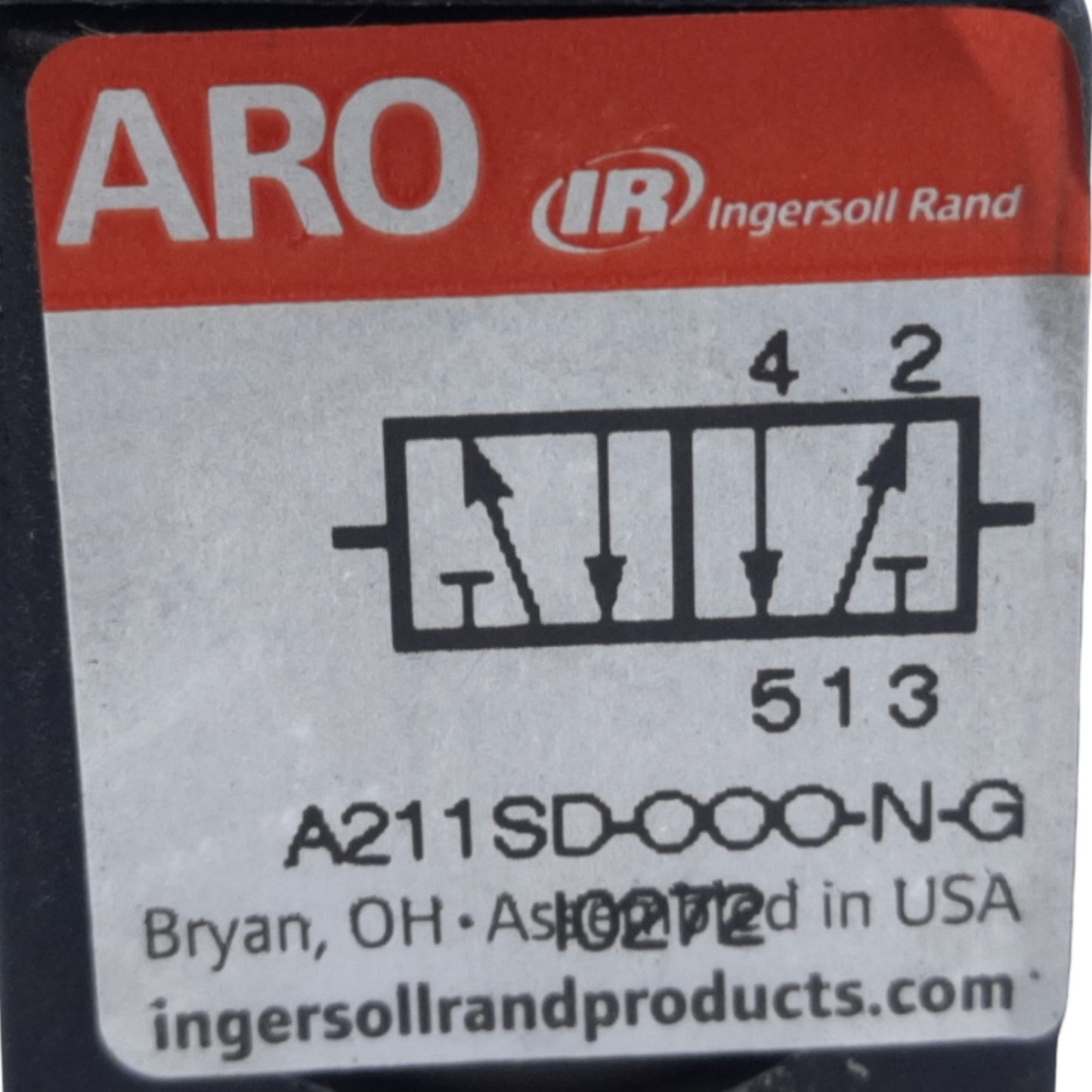 Used Ingersoll A211SD-024-D-G Pneumatic Valve 2-Pos 4-Way, Vac to 150 PSI, 24VDC Coil
