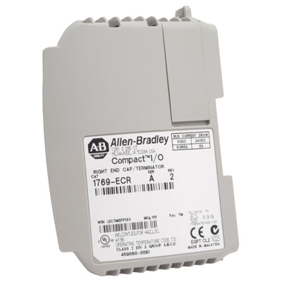 Used Allen Bradley 1769-ECR MicroLogix1500 Compact Right End Cap Cover, Ser A Rev 2