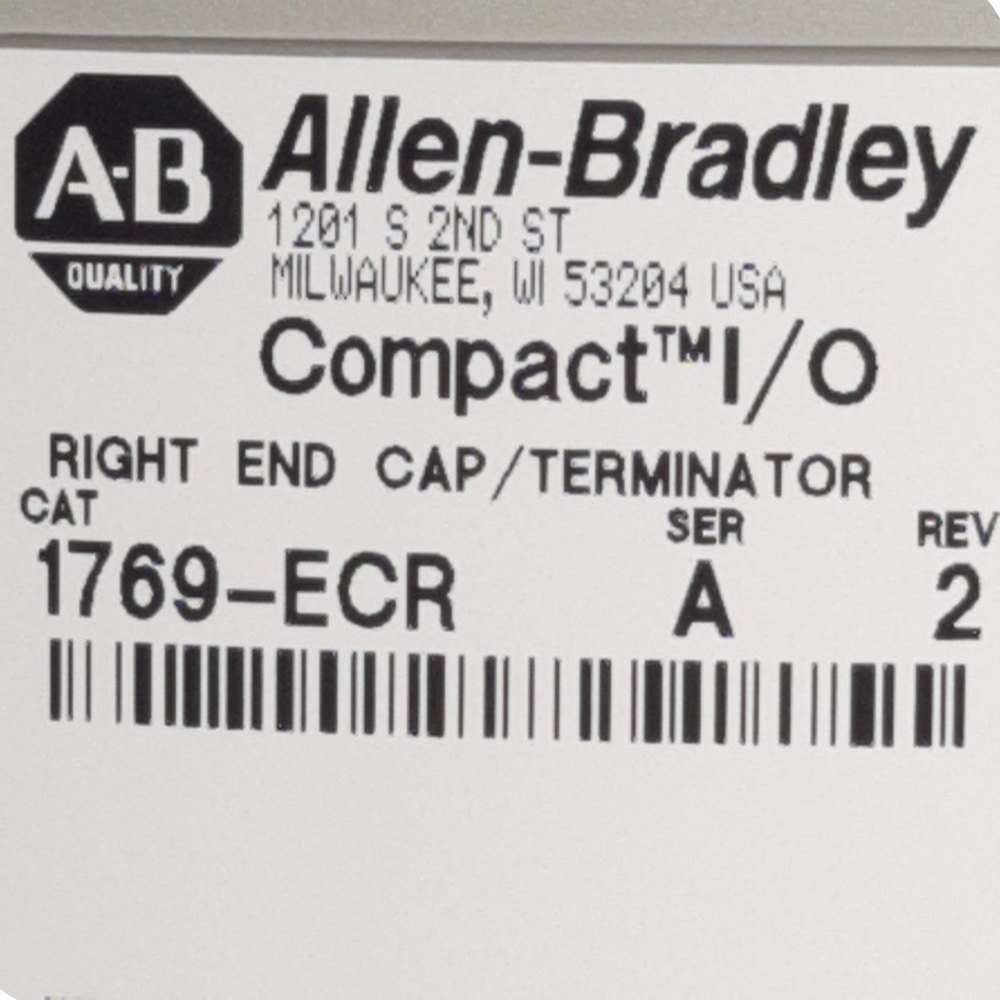 Used Allen Bradley 1769-ECR MicroLogix1500 Compact Right End Cap Cover, Ser A Rev 2