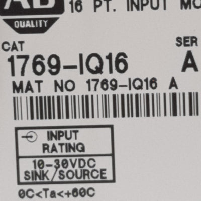 Used Allen Bradley 1769-IQ16 Ser A Input Module CompactLogix, 16 input, F/W Rev 3.1